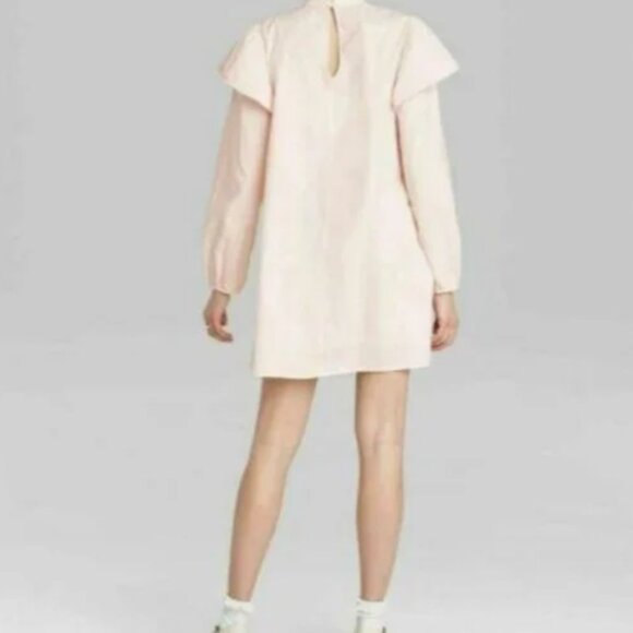 Wild Fable NWT Dusty Peach Long Sleeve High Neck Poplin Prairie Dress  XXL‎ - Picture 2 of 4